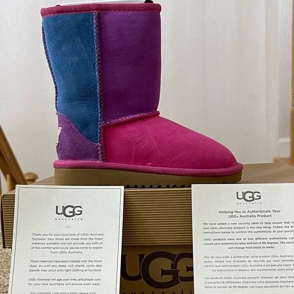 UGG Shoes Brand New In Box Kids Classic Ugg Patchwork Tricolor